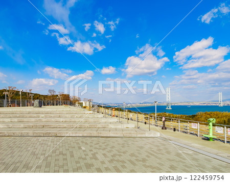 淡路サービスエリア(上り)からみる明石海峡大橋 淡路サービスエリア(上り)からみる明石海峡大橋 122459754