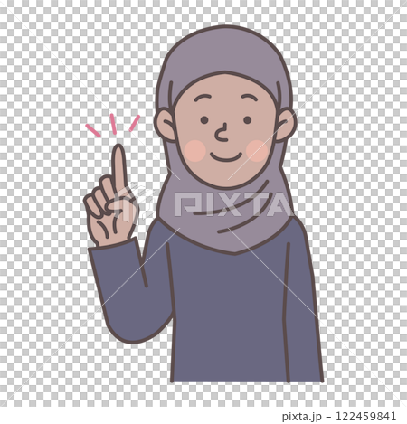 Muslim woman pointing 122459841