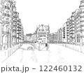 Wasserschloss in Speicherstadt, Hamburg, Line Art 122460132