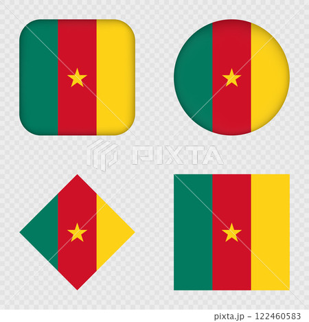 Cameroon Flag Icons Pack. Vector illustration. 122460583