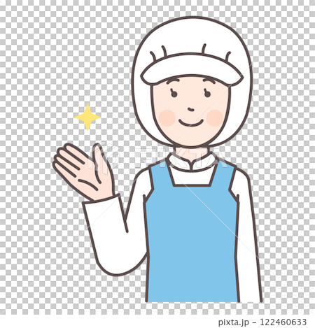 Female food processing staff guiding 122460633