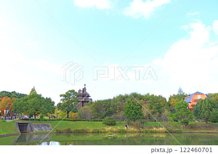 愛知県長久手市、モリコロパーク内施設、エレベーター塔の風景 愛知県長久手市、モリコロパーク内施設、エレベーター塔の風景 122460701