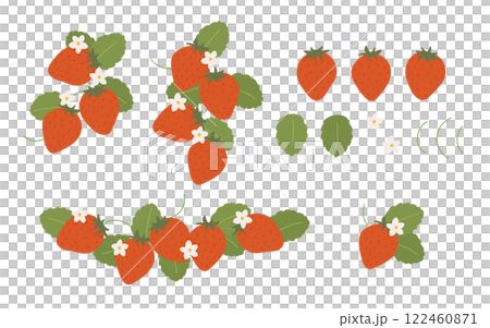 Cute strawberry illustration material set Cute strawberry illustration material set 122460871
