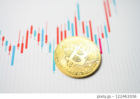 ビットコインとチャート 122461036