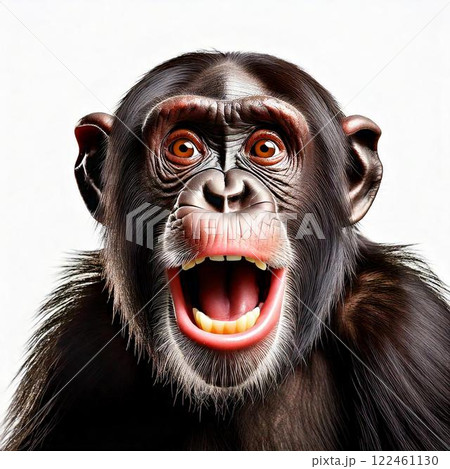 驚いた表情のチンパンジーのイラスト素材 [122461130] - PIXTA