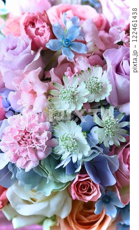 スマホ壁紙　ブーケ　紫　カラフル 122461438