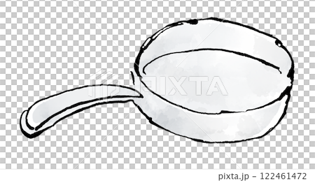 Illustration of a stainless steel frying pan 122461472