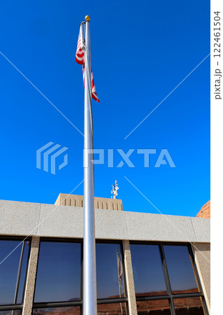 グレンキャニオンダム 国旗掲揚塔 アメリカ アリゾナ州 グレンキャニオンダム 国旗掲揚塔 アメリカ アリゾナ州 122461504