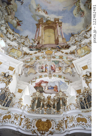 Pilgrimage church Wieskirche, Munich Way of St. James, Bavaria, Germany Pilgrimage church Wieskirche, Munich Way of St. James, Bavaria, Germany 122462491