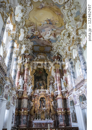 Pilgrimage church Wieskirche, Munich Way of St. James, Bavaria, Germany Pilgrimage church Wieskirche, Munich Way of St. James, Bavaria, Germany 122462497