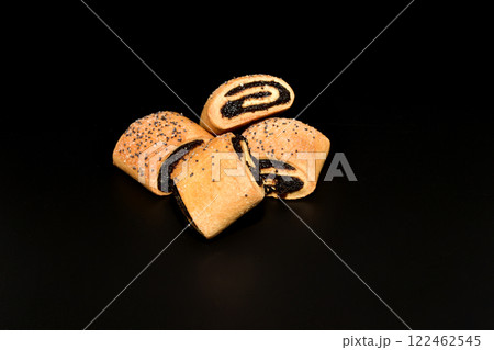 Cookie rolls with poppy seed filling. 122462545