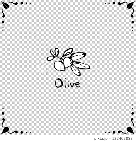 Olive line drawing frame illustration 122462858