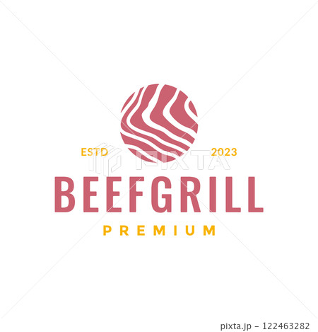 meat beef texture marble quality simple colorful circle logo design vector icon illustration meat beef texture marble quality simple colorful circle logo design vector icon illustration 122463282