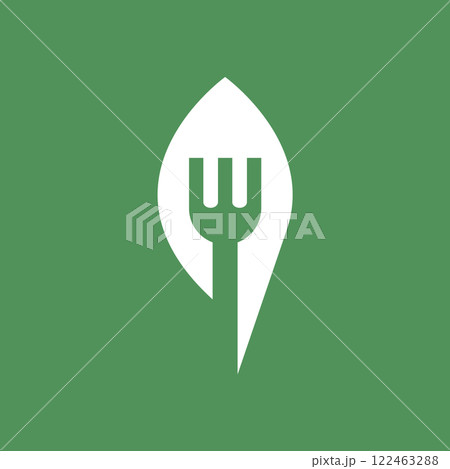leaf vegetable fork health cuisine cooking simple logo design vector icon illustration leaf vegetable fork health cuisine cooking simple logo design vector icon illustration 122463288