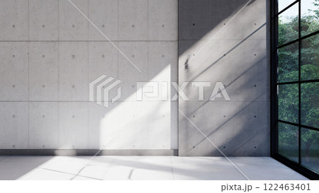empty interior room shadow wall space background mock up architecture sunlight. 122463401