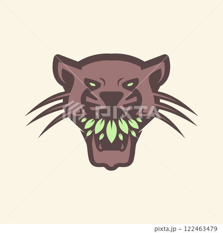 beast animal roar leopard with leaves flower mascot character modern colorful sticker logo design vector icon illustration beast animal roar leopard with leaves flower mascot character modern colorful sticker logo design vector icon illustration 122463479