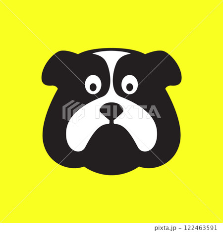 bulldog pets dog head cute colorful mascot cartoon flat modern logo icon vector illustration bulldog pets dog head cute colorful mascot cartoon flat modern logo icon vector illustration 122463591