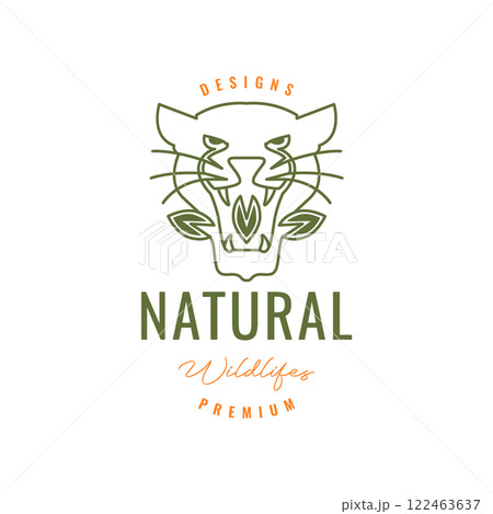 nature wildlife beast roar panther leaves forest jungle line style hipster minimal logo design vector icon illustration nature wildlife beast roar panther leaves forest jungle line style hipster minimal logo design vector icon illustration 122463637