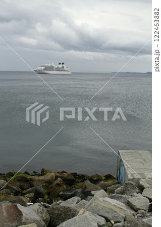 Cruise ship in the town of Puerto Montt, Chiloe, Chile Cruise ship in the town of Puerto Montt, Chiloe, Chile 122463882