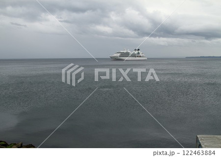 Cruise ship in the town of Puerto Montt, Chiloe, Chile Cruise ship in the town of Puerto Montt, Chiloe, Chile 122463884