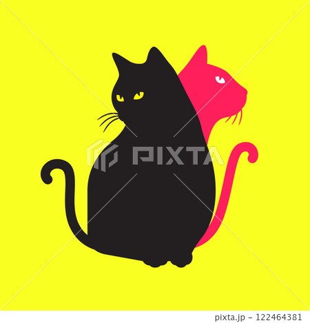 cat pets friends male and female simple mascot modern logo vector icon illustration cat pets friends male and female simple mascot modern logo vector icon illustration 122464381