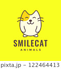 cat kitten fat cute mascot cartoon colorful simple logo vector icon illustration 122464413
