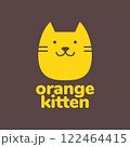 cat pets head flat modern minimal mascot cute logo vector icon illustration 122464415