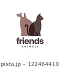 cat pets friends abstract colorful modern simple mascot logo vector icon illustration 122464419