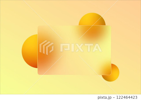 Glass morphism is frosted glass with yellow spheres. 122464423