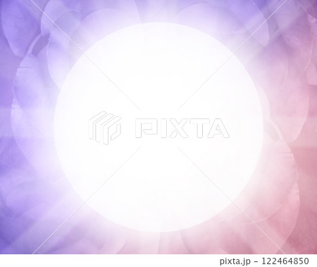 abstract bright circle in the center on gradient purple and pink flower background, nature, card, fashion, rose, wedding, copy space 122464850