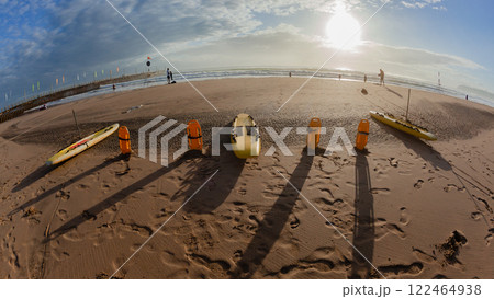 Lifeguard Rescue Boards Buoys Beach Ocean Lifeguard Rescue Boards Buoys Beach Ocean 122464938