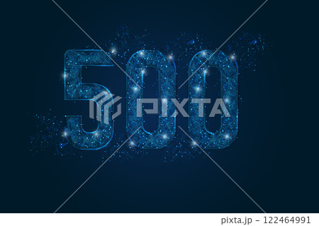 Abstract isolated blue image of 500 Internal server error concept. Polygonal low poly wireframe illustration. Website error, Network error, Cloud computing concept for landing page Abstract isolated blue image of 500 Internal server error concept. Polygonal low poly wireframe illustration. Website error, Network error, Cloud computing concept for landing page 122464991