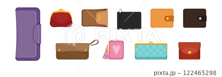 Wallet and Purse for Money Keeping Vector Set 122465298