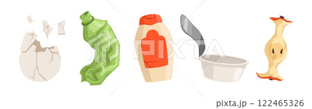 Different Garbage and Waste Type Object Vector Set 122465326