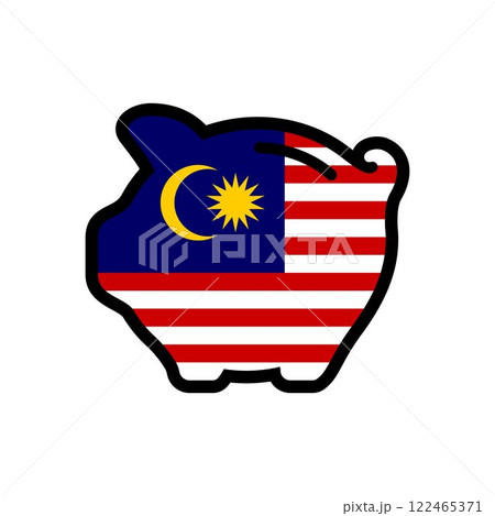 Flag of Malaysia, piggy bank icon, vector symbol 122465371