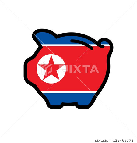 Flag of North Korea,, piggy bank icon 122465372