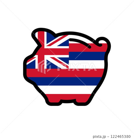 Flag of Hawaii, piggy bank icon, vector symbol 122465380