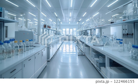 Busy Laboratory With Scientist Working On Research Experiments In A Lab With Modern Equipment Busy Laboratory With Scientist Working On Research Experiments In A Lab With Modern Equipment 122466155