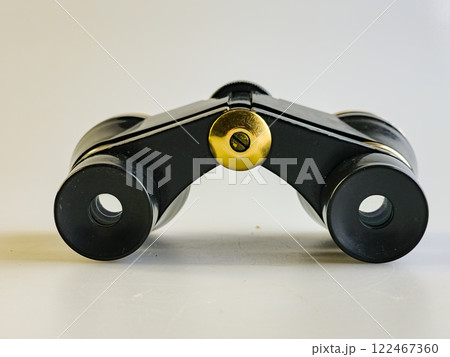Vintage Soviet theater binoculars on a white background 122467360