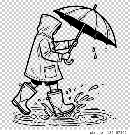 Child holding an umbrella Child holding an umbrella 122467361