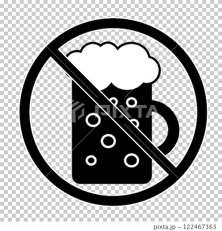 Monochrome icon illustration forbidden to drink alcohol 122467363