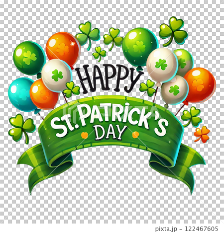 Celebrate St. Patrick's Day with festive decorations and joy. St. Patrick's animal cartoon character 122467605