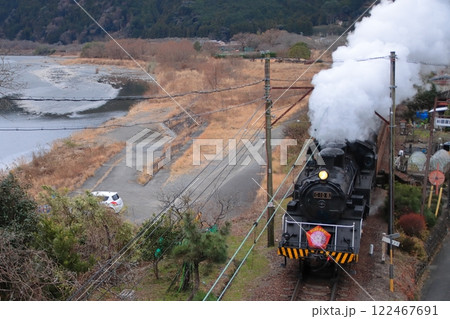 特別装飾を纏ってのんびりと走る大井川鉄道C10形蒸気機関車(旧ラサ工業仕様)_2025/1/12撮影 122467691