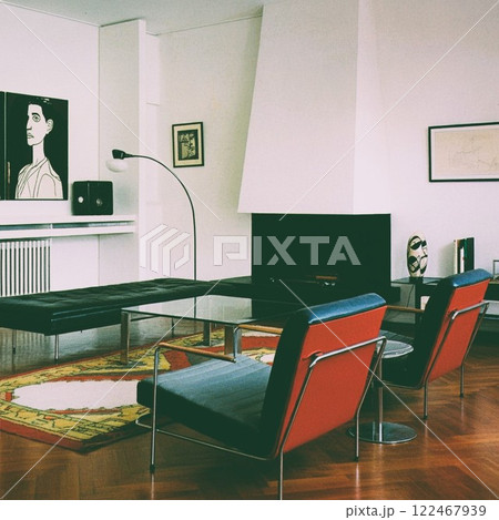 モダンデザイン、ミニマムデザイン、リビングルーム 122467939