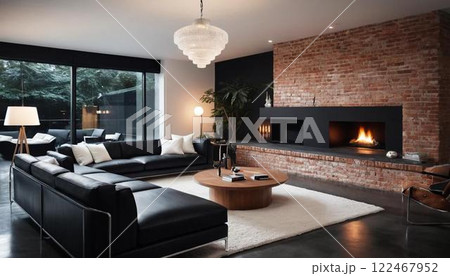 モダンデザイン、ミニマムデザイン、リビングルーム 122467952