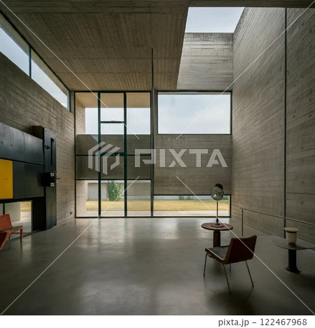 モダンデザイン、ミニマムデザイン、リビングルーム 122467968