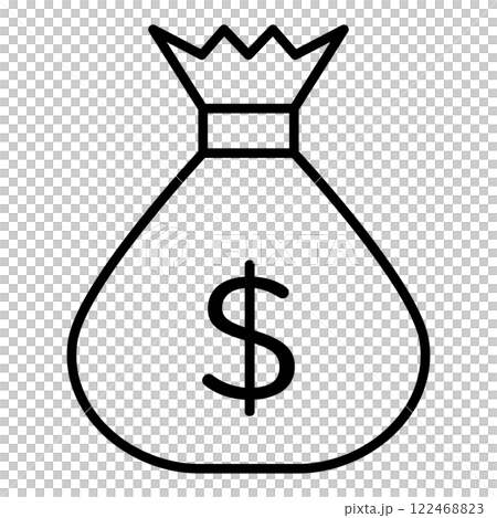 ドルのお金が入った袋のイラスト ドルのお金が入った袋のイラスト 122468823