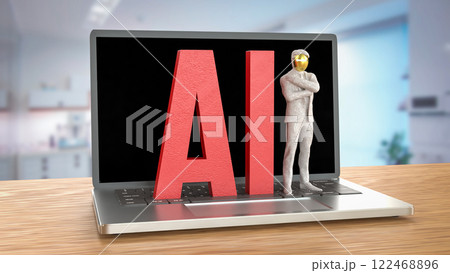 The AI and robot man for technology or it concept 3d Rendering. The AI and robot man for technology or it concept 3d Rendering. 122468896