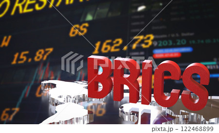 The Red  Brics and World map for Business concept 3d Rendering. 122468899
