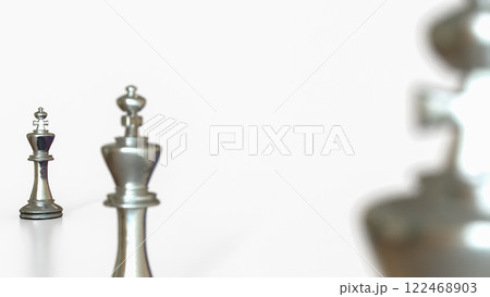 The King chess silver on white Background for Business concept 3d Rendering. The King chess silver on white Background for Business concept 3d Rendering. 122468903